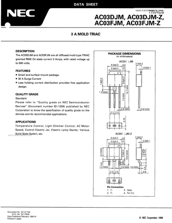  Datasheet Preview Page 1