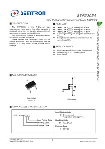  Datasheet Preview Page 1