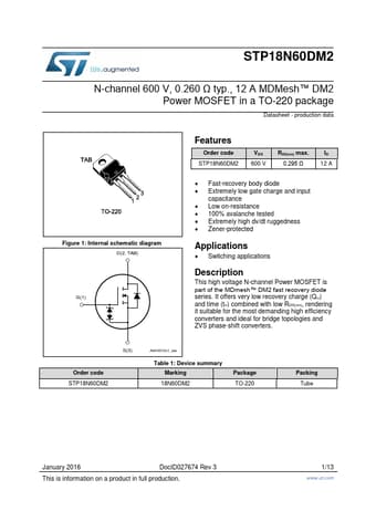  Datasheet Preview Page 1