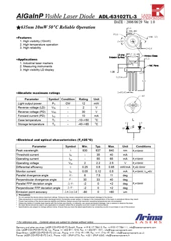  Datasheet Preview Page 1