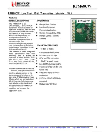  Datasheet Preview Page 1