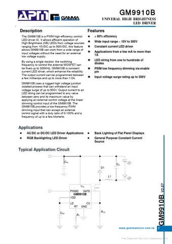 Datasheet Preview Page 1