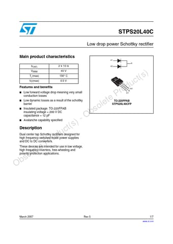  Datasheet Preview Page 1