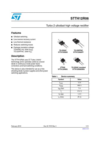  Datasheet Preview Page 1