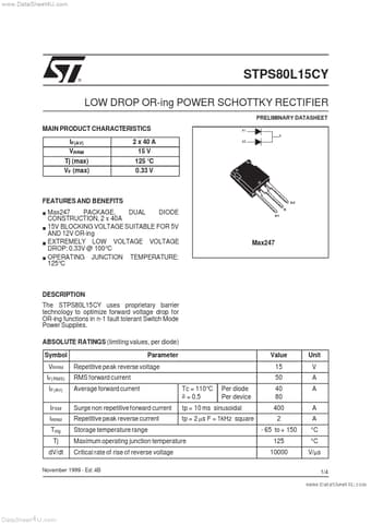  Datasheet Preview Page 1