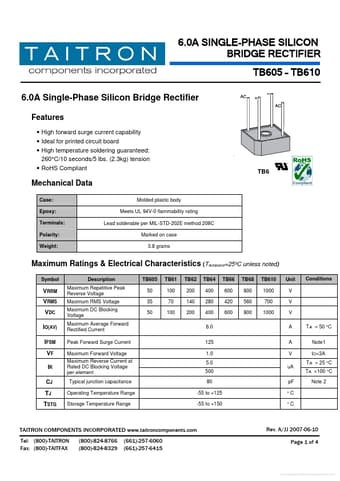  Datasheet Preview Page 1