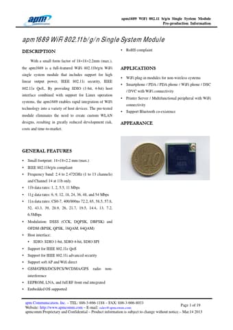  Datasheet Preview Page 1