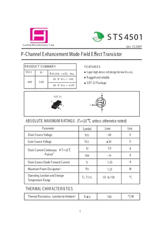  Datasheet Preview Page 1