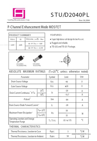  Datasheet Preview Page 1