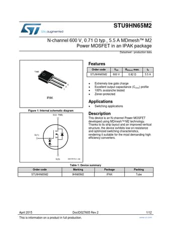  Datasheet Preview Page 1