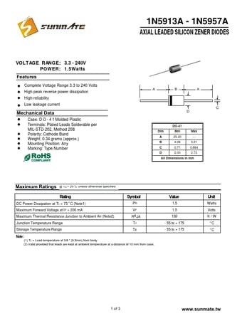  Datasheet Preview Page 1