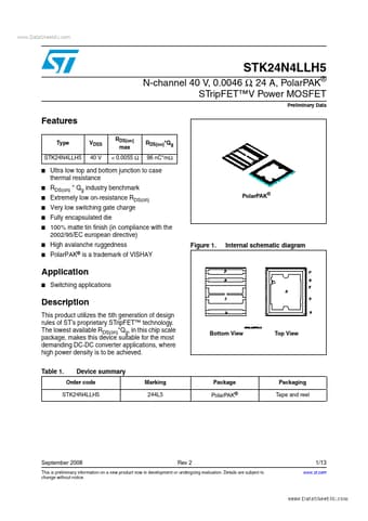  Datasheet Preview Page 1