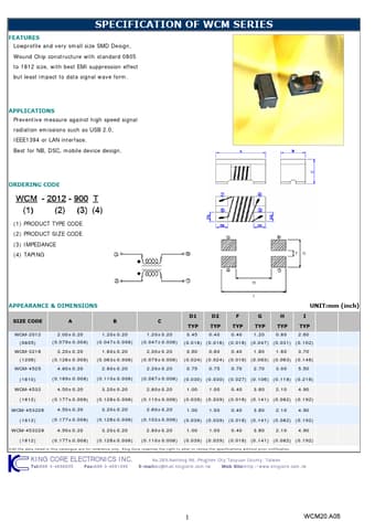  Datasheet Preview Page 1