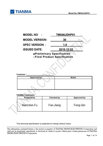  Datasheet Preview Page 1