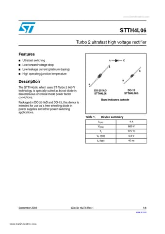  Datasheet Preview Page 1