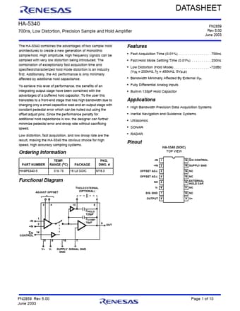  Datasheet Preview Page 1