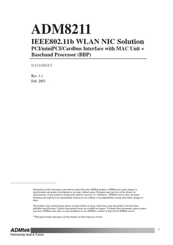  Datasheet Preview Page 1