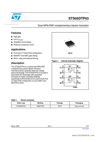  Datasheet Preview Page 1
