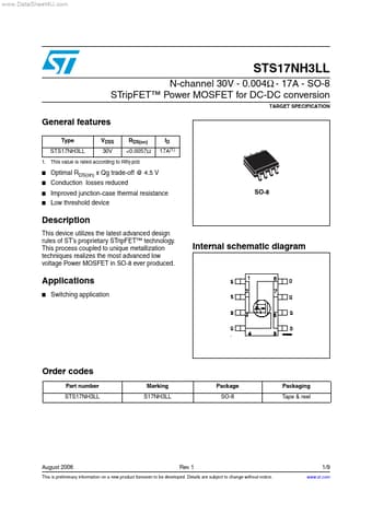 Datasheet Preview Page 1