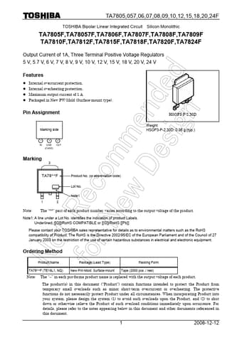  Datasheet Preview Page 1