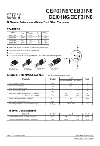  Datasheet Preview Page 1