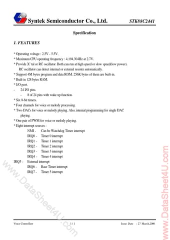  Datasheet Preview Page 1