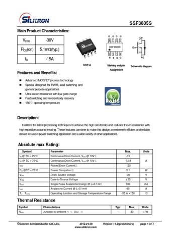  Datasheet Preview Page 1