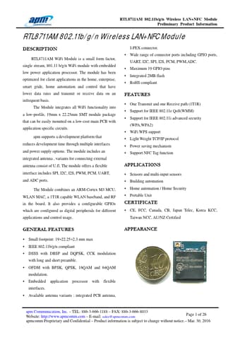  Datasheet Preview Page 1