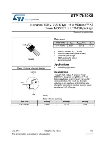  Datasheet Preview Page 1
