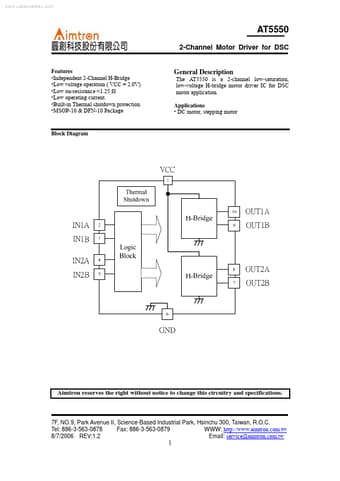  Datasheet Preview Page 1