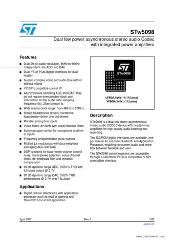  Datasheet Preview Page 1