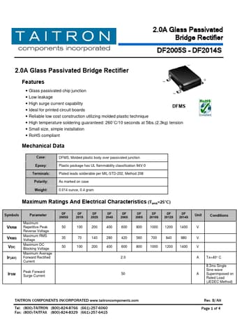  Datasheet Preview Page 1