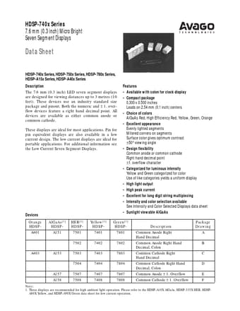  Datasheet Preview Page 1