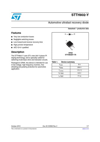  Datasheet Preview Page 1