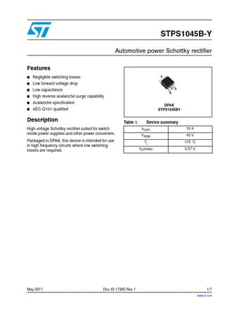  Datasheet Preview Page 1