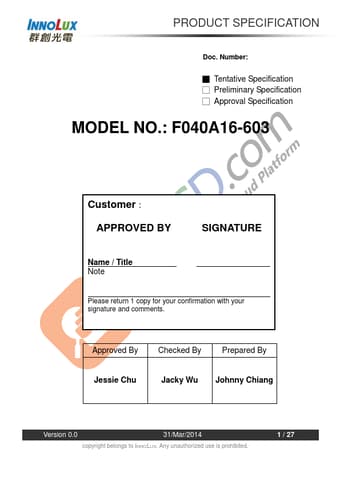  Datasheet Preview Page 1