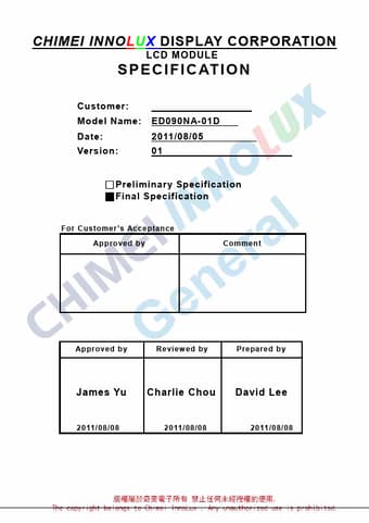  Datasheet Preview Page 1