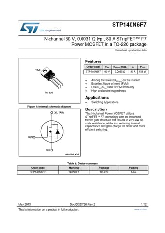  Datasheet Preview Page 1