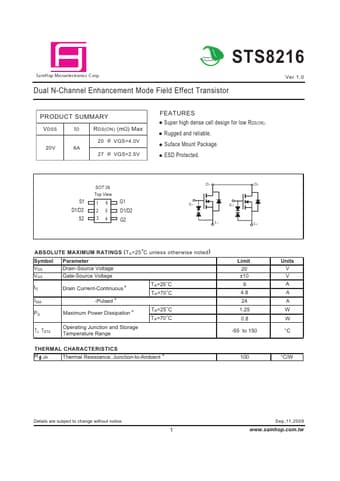  Datasheet Preview Page 1