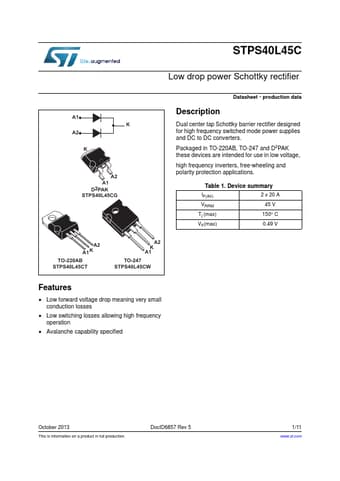  Datasheet Preview Page 1