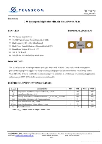  Datasheet Preview Page 1