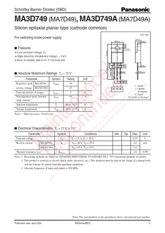  Datasheet Preview Page 1