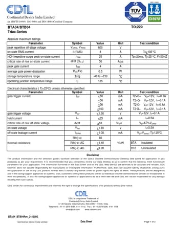  Datasheet Preview Page 1