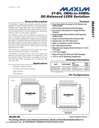  Datasheet Preview Page 1
