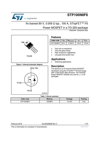  Datasheet Preview Page 1