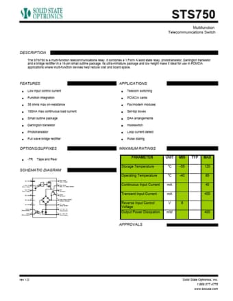  Datasheet Preview Page 1