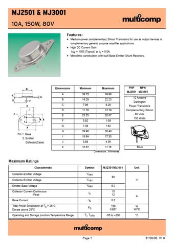  Datasheet Preview Page 1