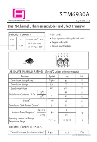  Datasheet Preview Page 1