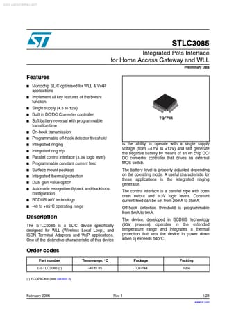  Datasheet Preview Page 1