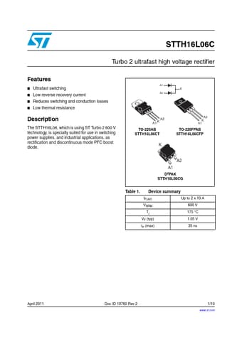  Datasheet Preview Page 1